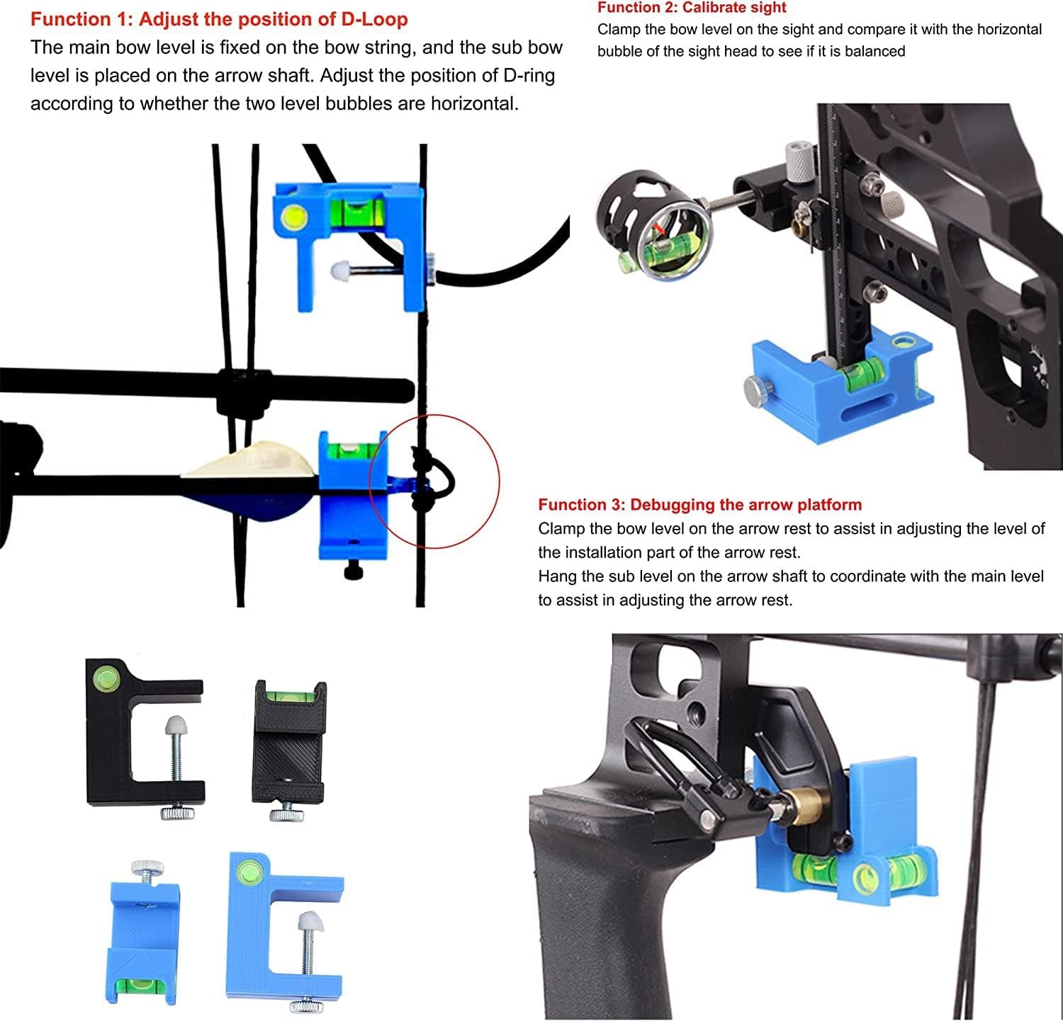 SOPOGER Archery Level Multifunctional Bow Tuning Tools for Rest Blue