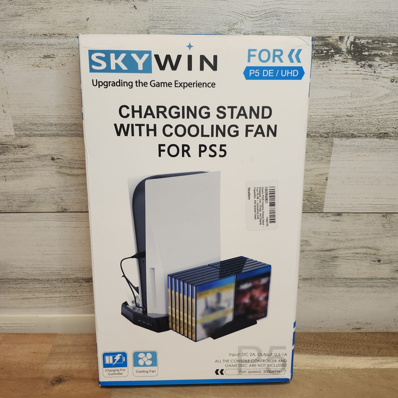 Vertical Stand Cooling Fan PS5 UHD/DE Charging Station Retractable Game Storage