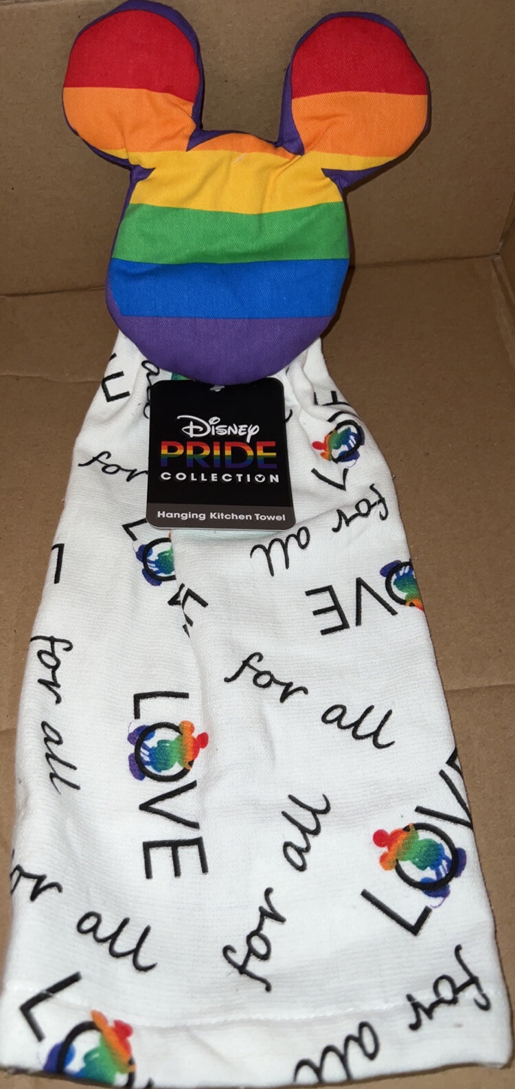 DISNEY Mickey Mouse PRIDE RAINBOW HANGING KITCHEN TOWEL NEW