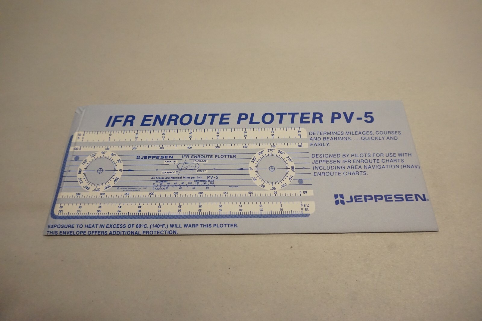 JEPPESEN IFR ENROUTE PLOTTER Model # PV-5 