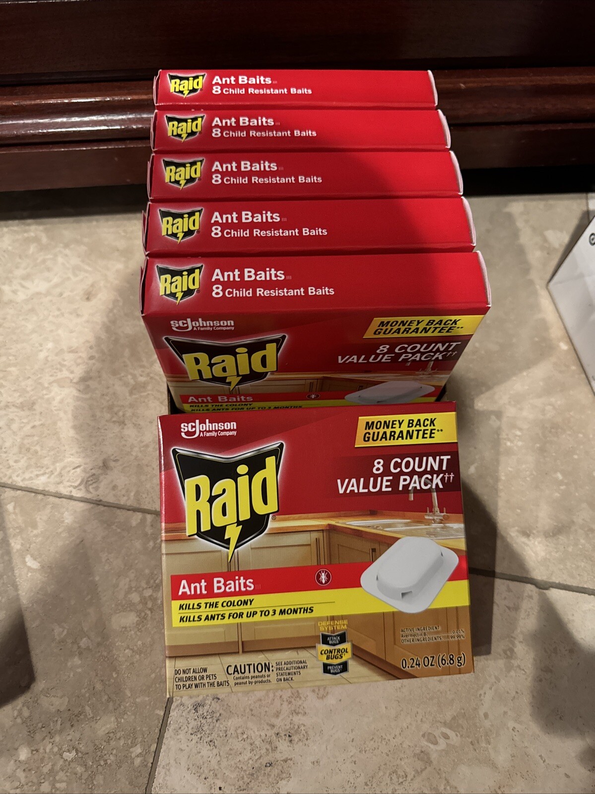 (Set of 6) NEW Raid Ant Baits 8 Count Value Pack Kills The Colony