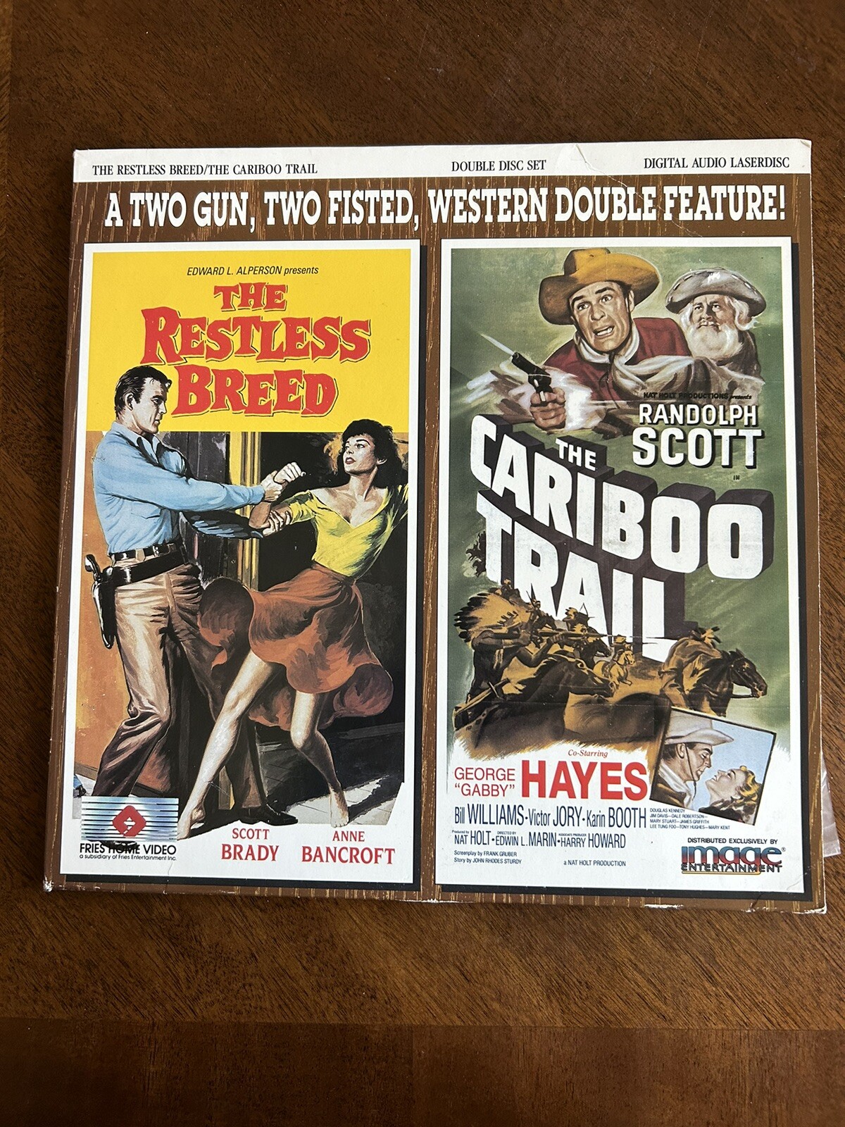 The Restless Breed & The Cariboo Trail Laserdisc LD Randolph Scott