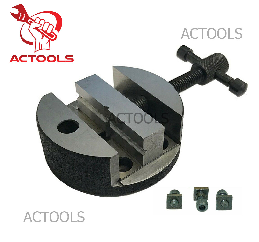 H/V 4 Milling Slots 3"Inch Rotary TableWith Tailstock And Vice 80 mm Round Vise