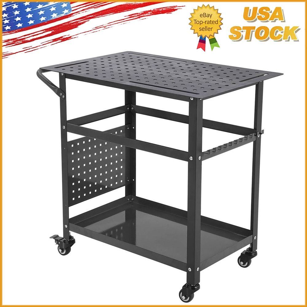 Rolling Welding Table Portable Welding Cart 36''x 24" 600LBS Load Capacity Steel
