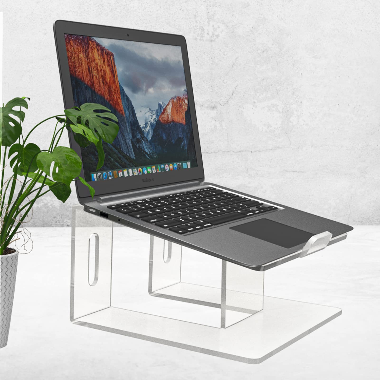 6MM Clear Acrylic Laptop Stand For Desk Portable Ergonomic Riser 1015.6