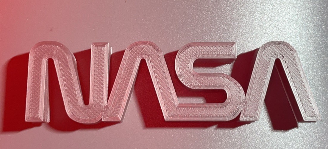 4inch Nasa Style Logo - 3D Printed Black