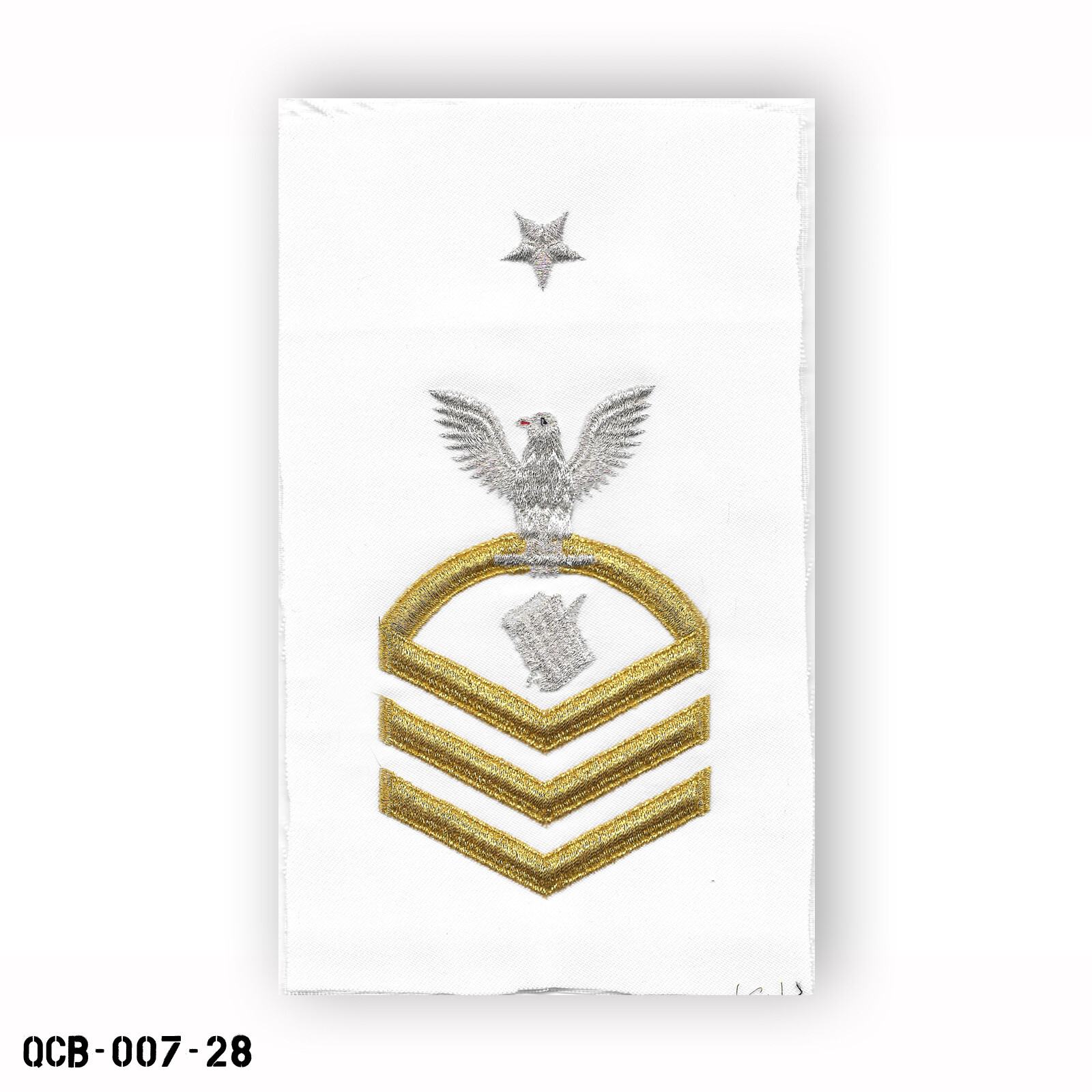 Personnel Specialist White Patch LG ~ US Navy E8 Senior Chief Petty Officer NEW