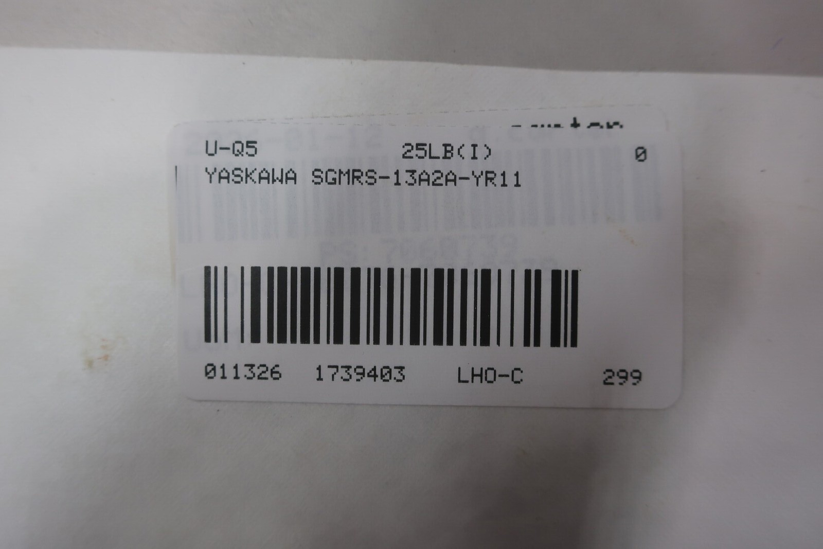 Yaskawa SGMRS-13A2A-YR11 Servo Motor 1300w 8.34nm 200v-ac