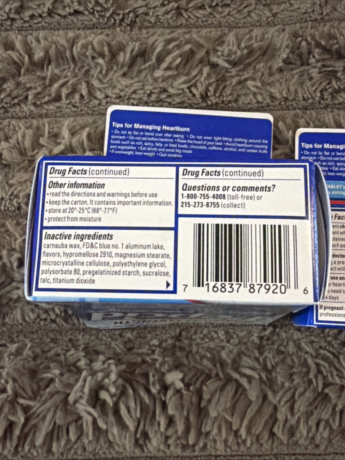 Pepcid AC Maximum Strength Acid Reducer Icy Cool Mint 80 Tabs Total Exp. 02/27+