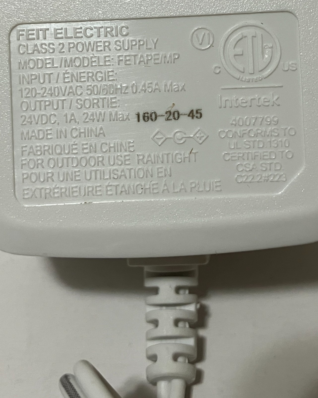 Feit Electric REPLACEMENT Power supply FETAPE/MP 24V/1A