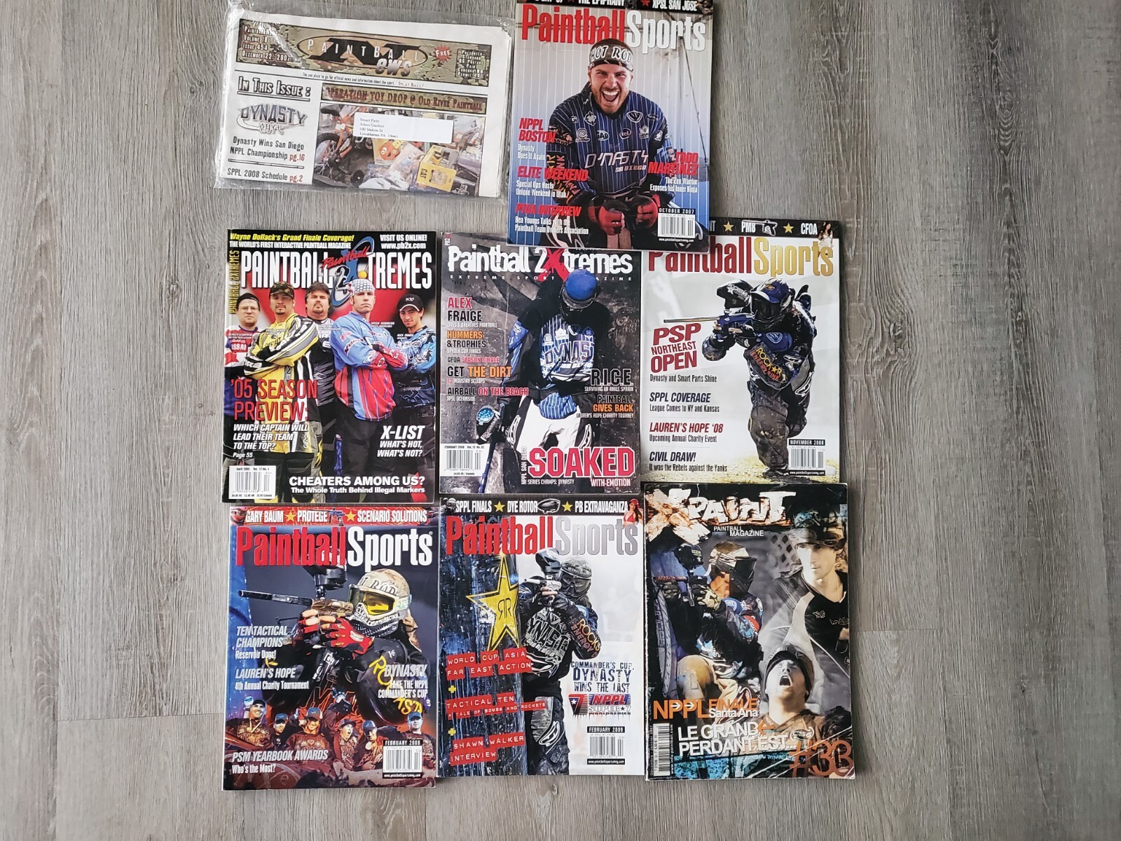 Dynasty 8-pack of vintage paintball magazines PB2X XPaint PB News Paintball Spor