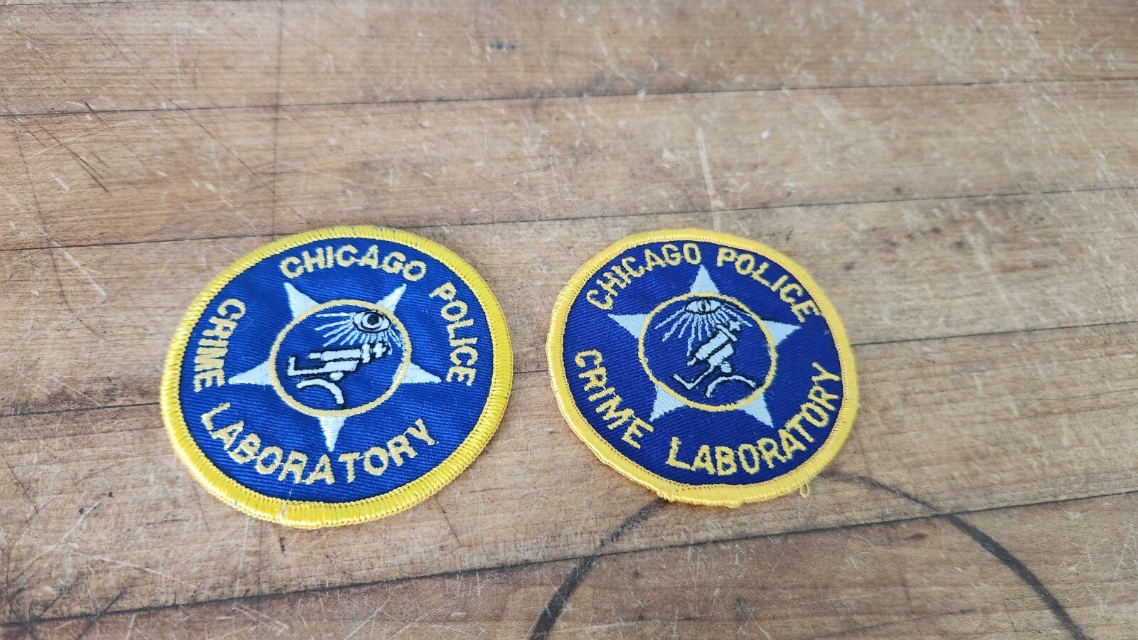2 CHICAGO CRIME LAB ILLINOIS Police Shoulder Patch CSI FORENSICS HOMICIDE