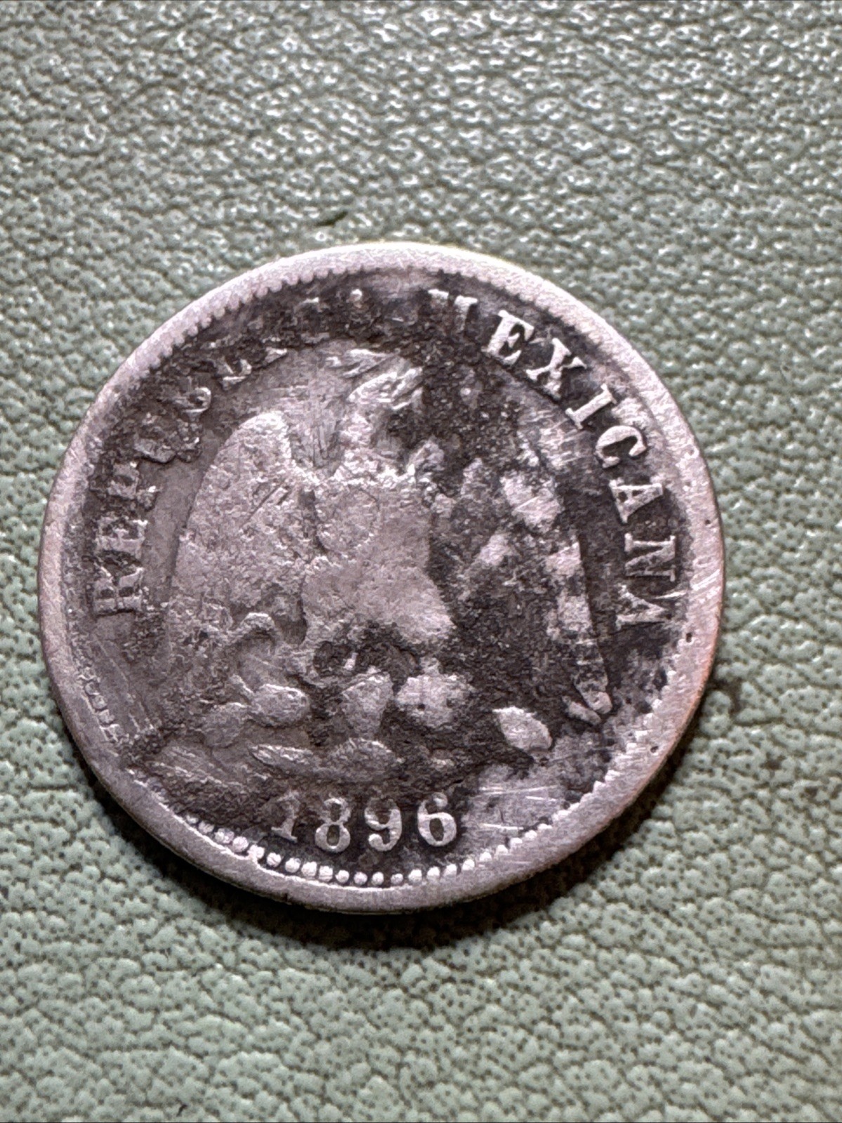 1896 CnM MEXICO SILVER 10 CENTAVOS COIN