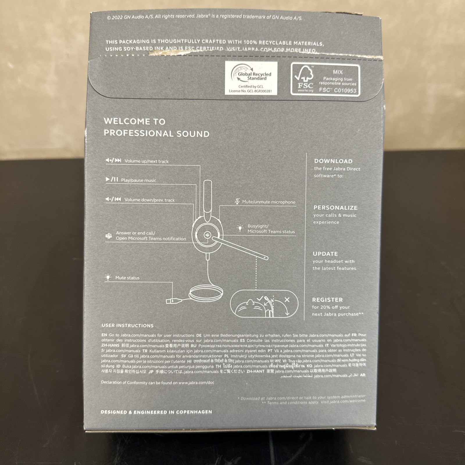 JABRA 23189-899-979 Jabra Evolve 2 30 MS Mono USB-A Corded Headset Open Box
