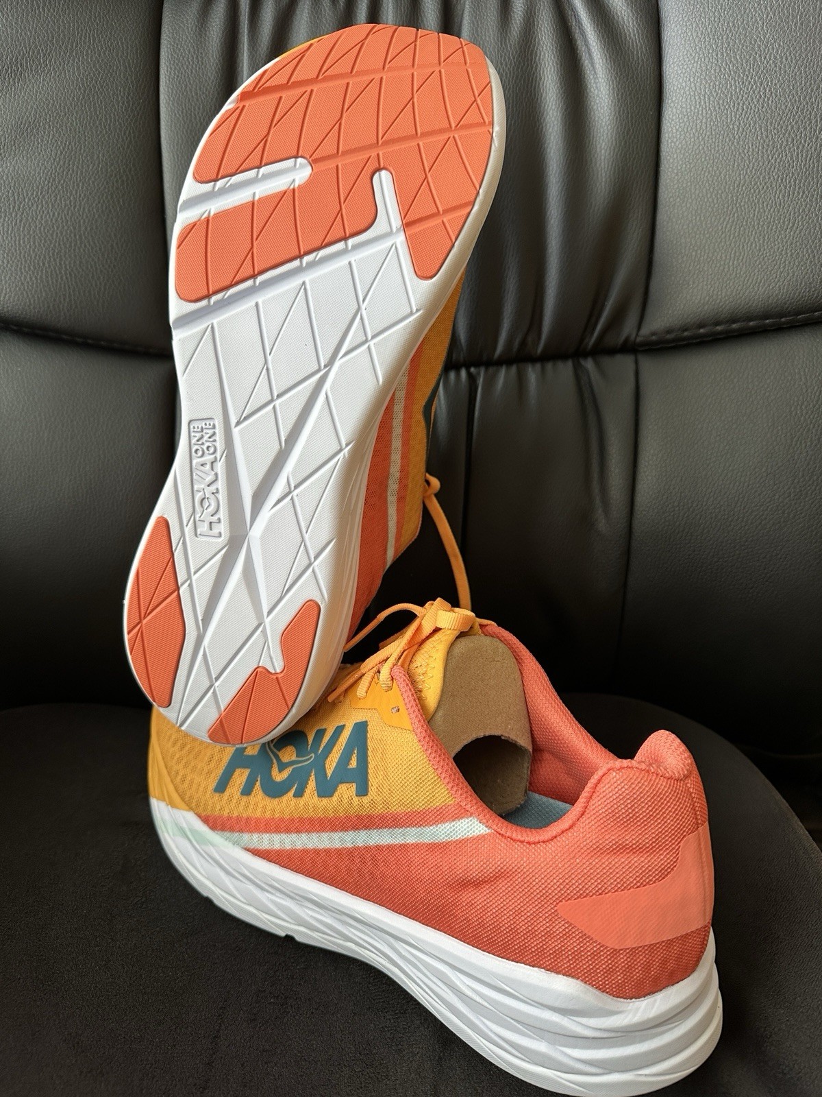 HOKA ONE ONE Rocket X Men's Running Shoes US 11 Men’s Breathable Yellow Orange