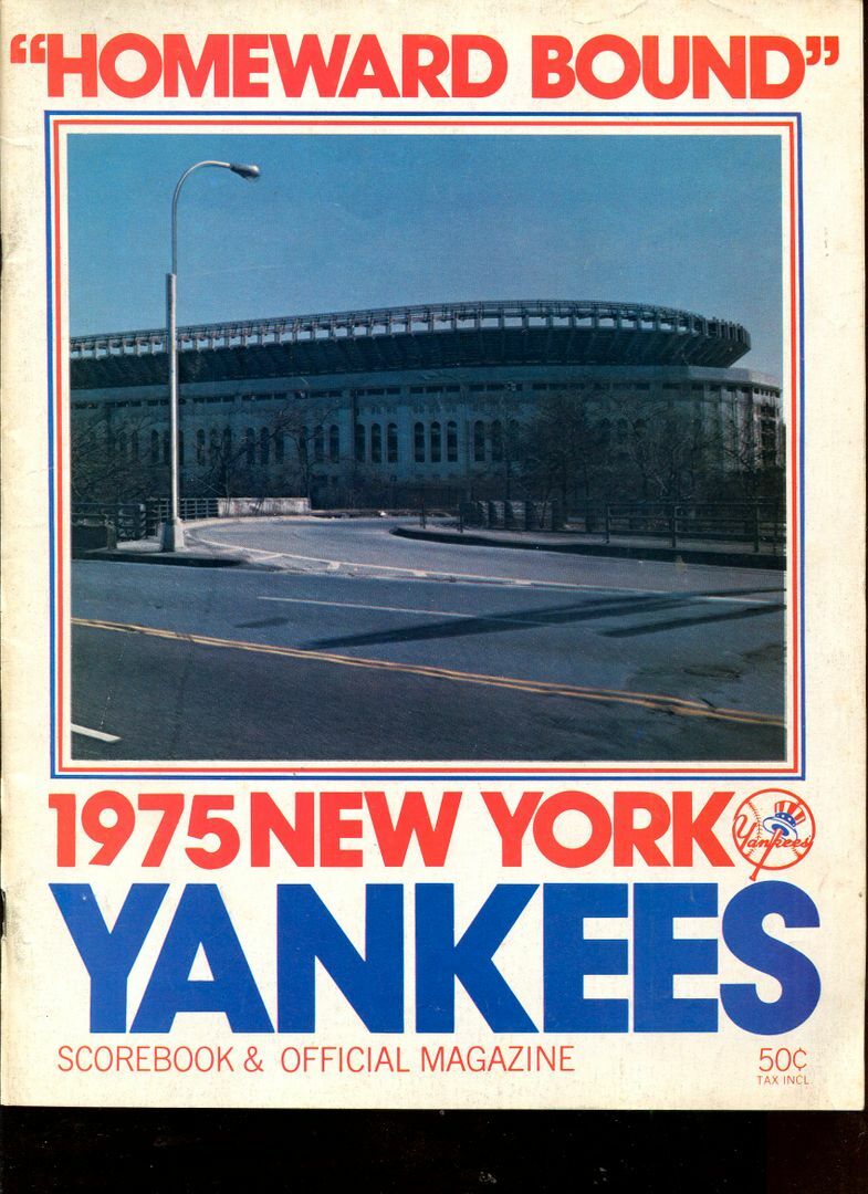 Baseball Program New York Yankees 1975 8/3 Cleveland Indians Thurman Munson Scor