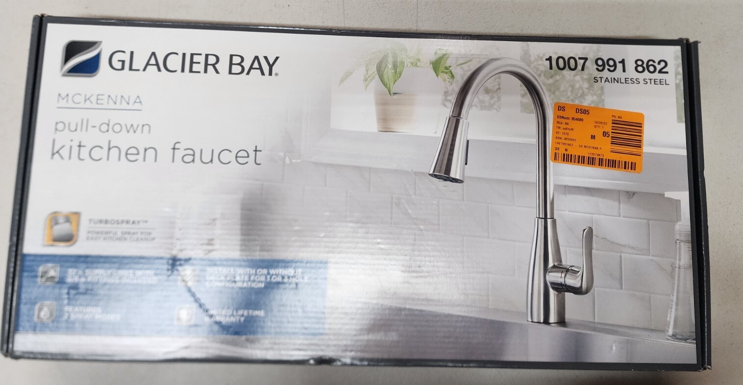 Glacier Bay Mckenna Pull-Down Kitchen Faucet in Stainless Steel