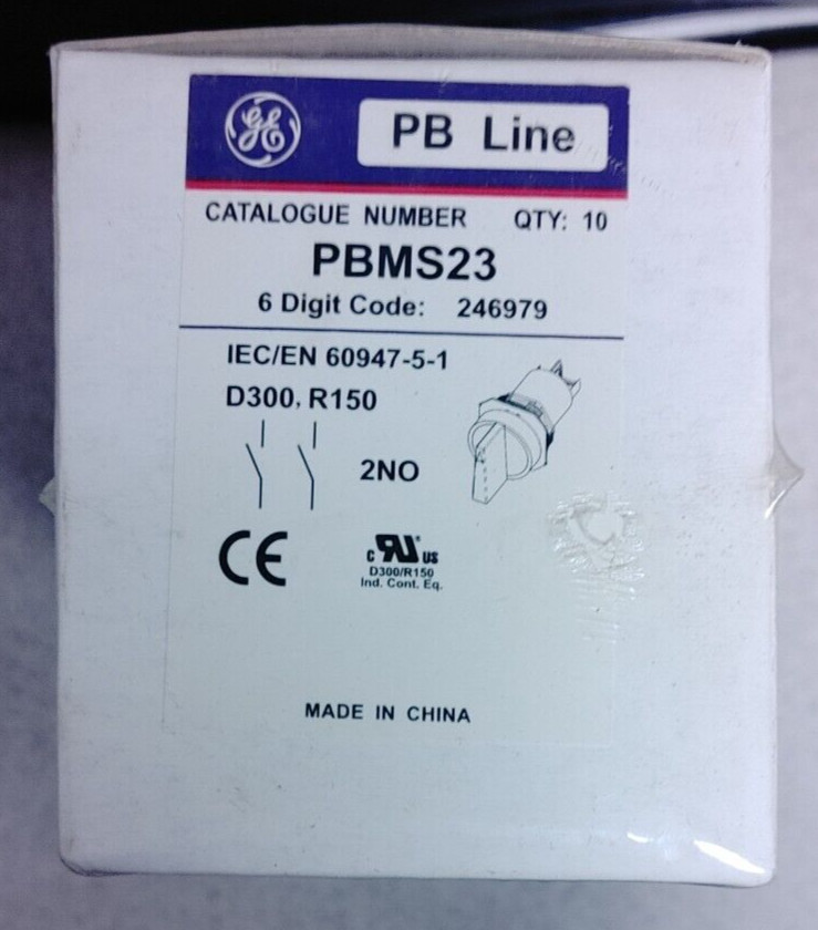 GE PBMS23 2 POSITION SELECTOR SWITCH 2NO LOT OF 10 NEW!! QUANTITY!! WOW!!