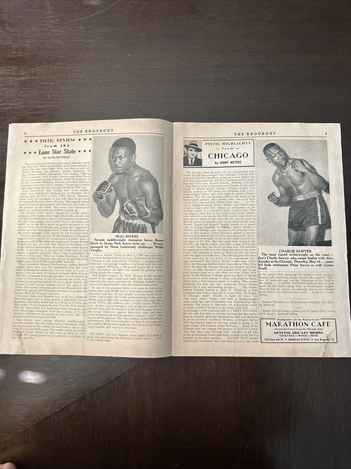 1955 Boxing Program Rocky Marciano vs Don Cocker