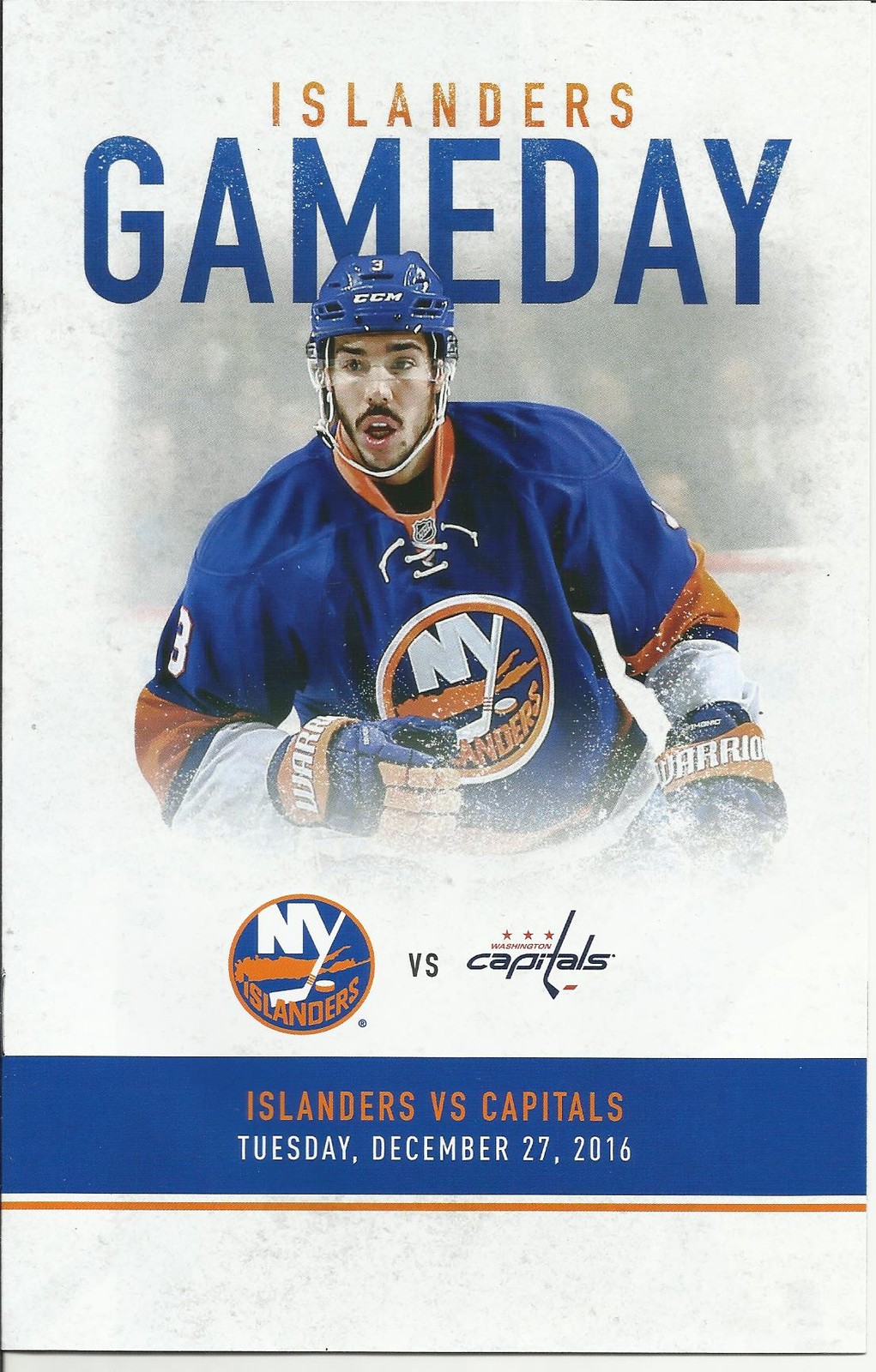 NEW YORK ISLANDERS WASHINGTON CAPITALS HAMONIC DECEMBER 27,2016 GAMEDAY PROGRAM