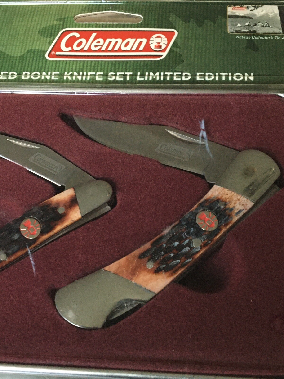 Coleman Jigged Bone Knife Set Limited Edition New - Free Shipping