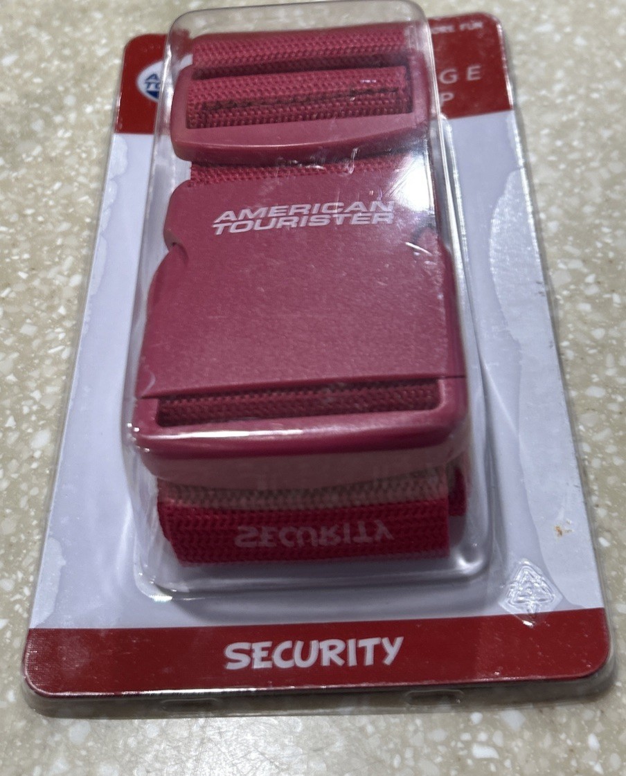 American Tourister Luggage Strap Fits  72" Circumference Red NEW Travel Security