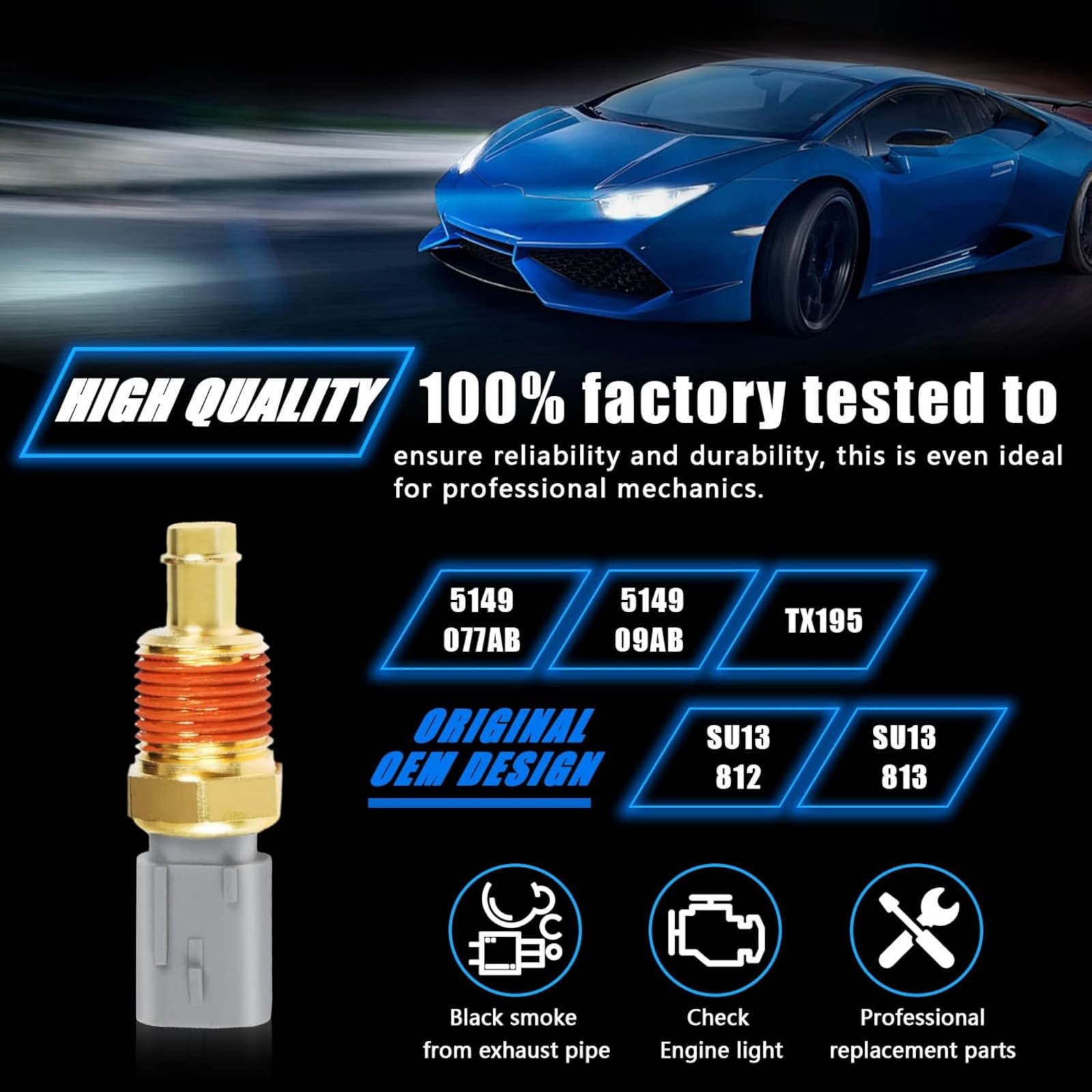 Professional 5149077AB Coolant Temperature Sensor Replacement For RAM 2019-2023