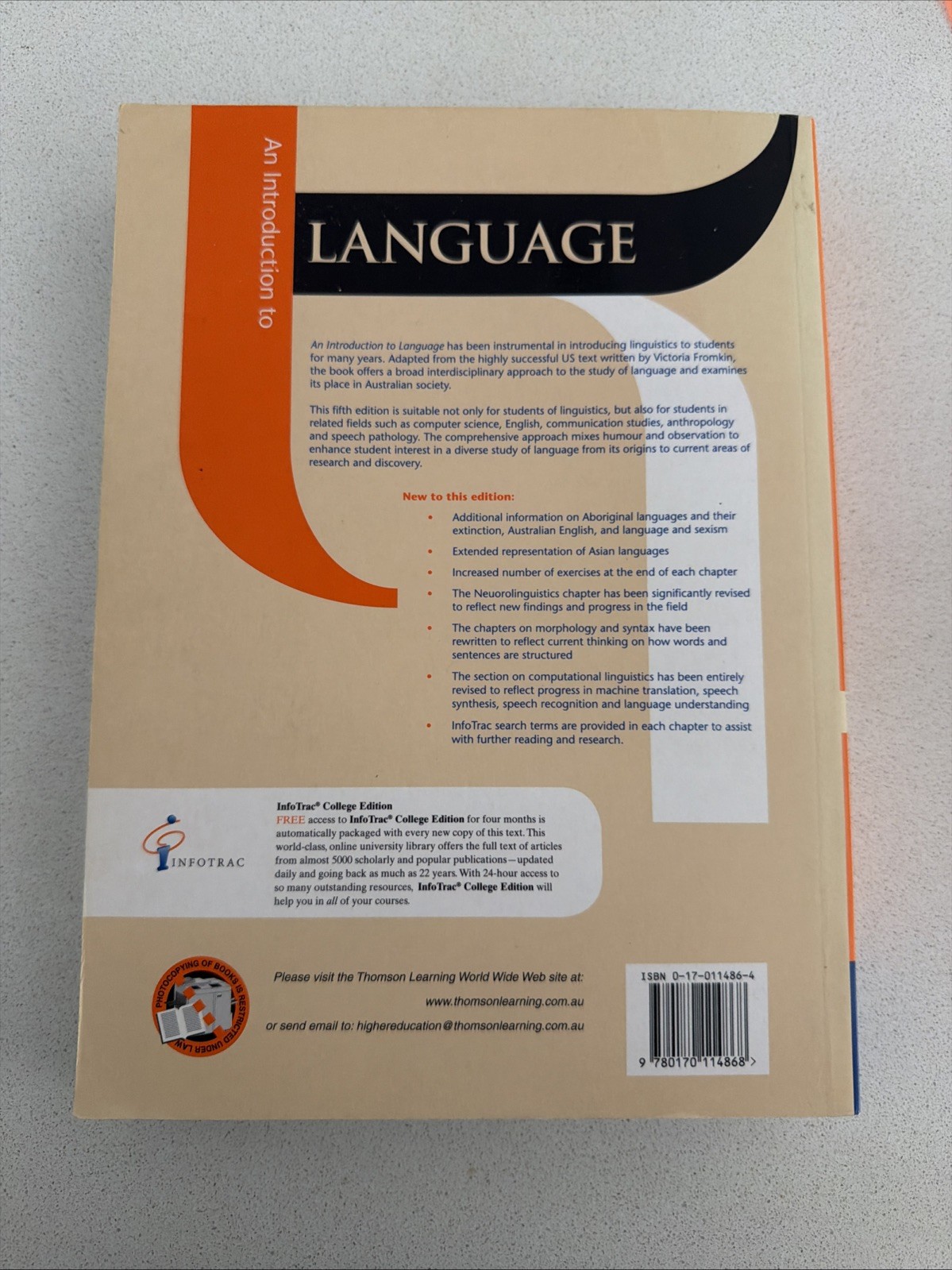 Introduction to Language: 5th Edition Fromkin