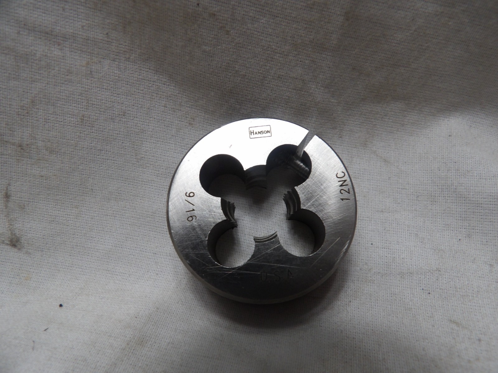Hanson 9/16"-12 NC Split Die 1-1/2" Diameter - Made in the USA