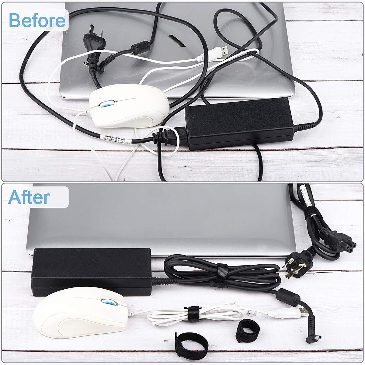 60 PCS 6" Reusable Cable Ties Cord Straps for Wire Organizer & Cable Management
