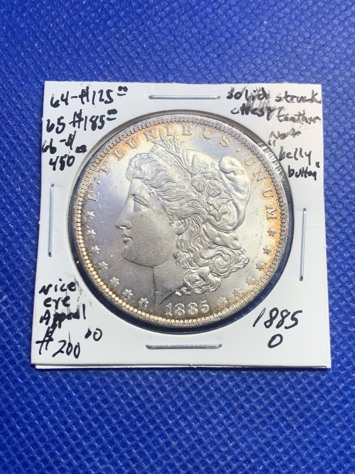 1885-O Morgan Dollar - Sharp Struck Chest Feathers Very Nice Eye Appeal.