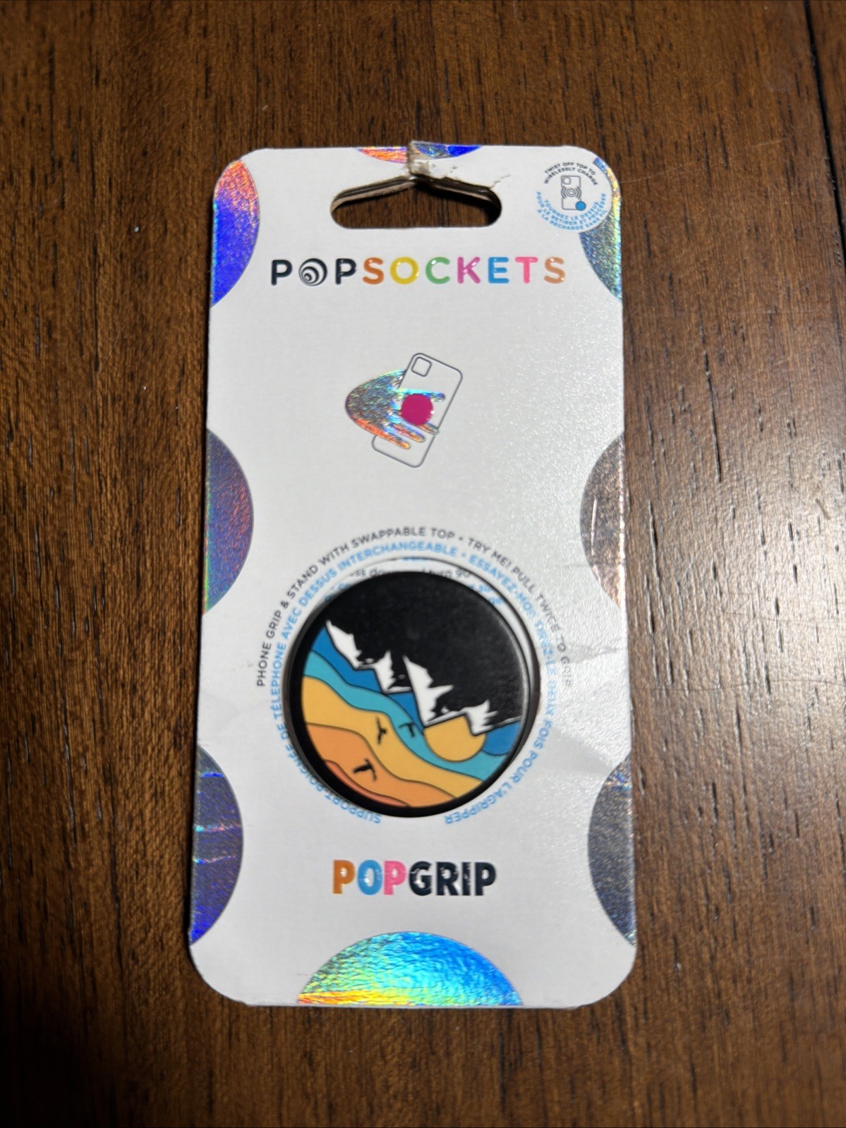 Pop Sockets Phone Grip & Stand With Swappable Top Sunrise Scene