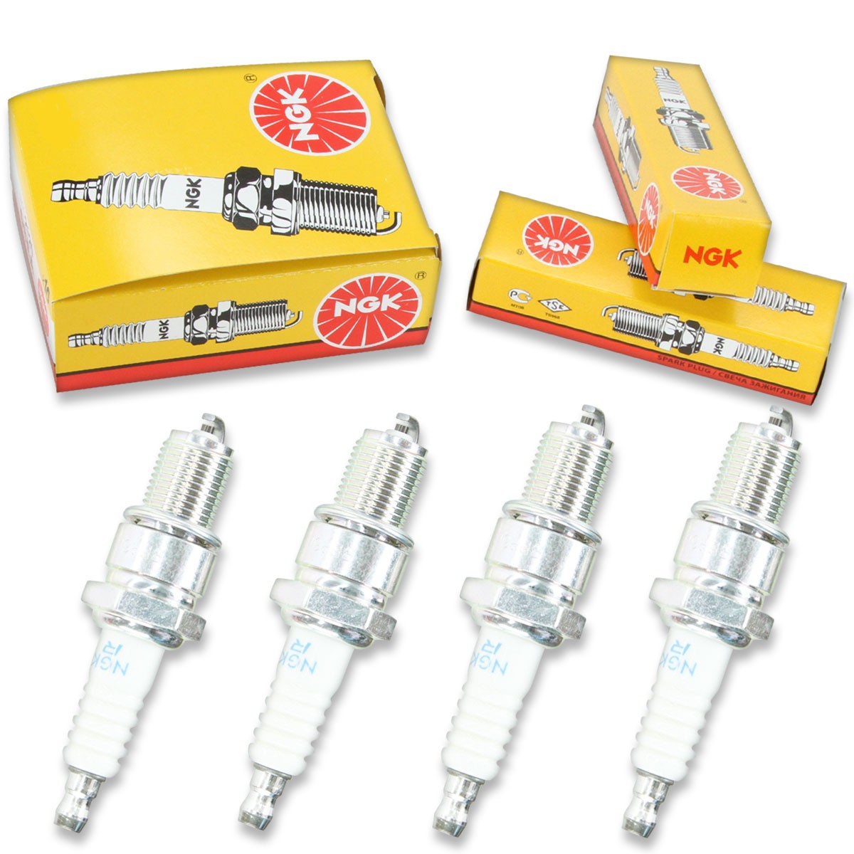 4 pcs NGK Standard Spark Plugs for 1976-1989 Volvo 245 2.3L 2.1L L4 - Engine ik