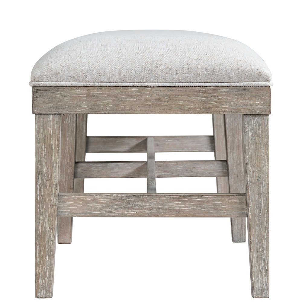 Gray Upholstered Bench – Dining, Bed, or Bedroom Bench with Wood Frame