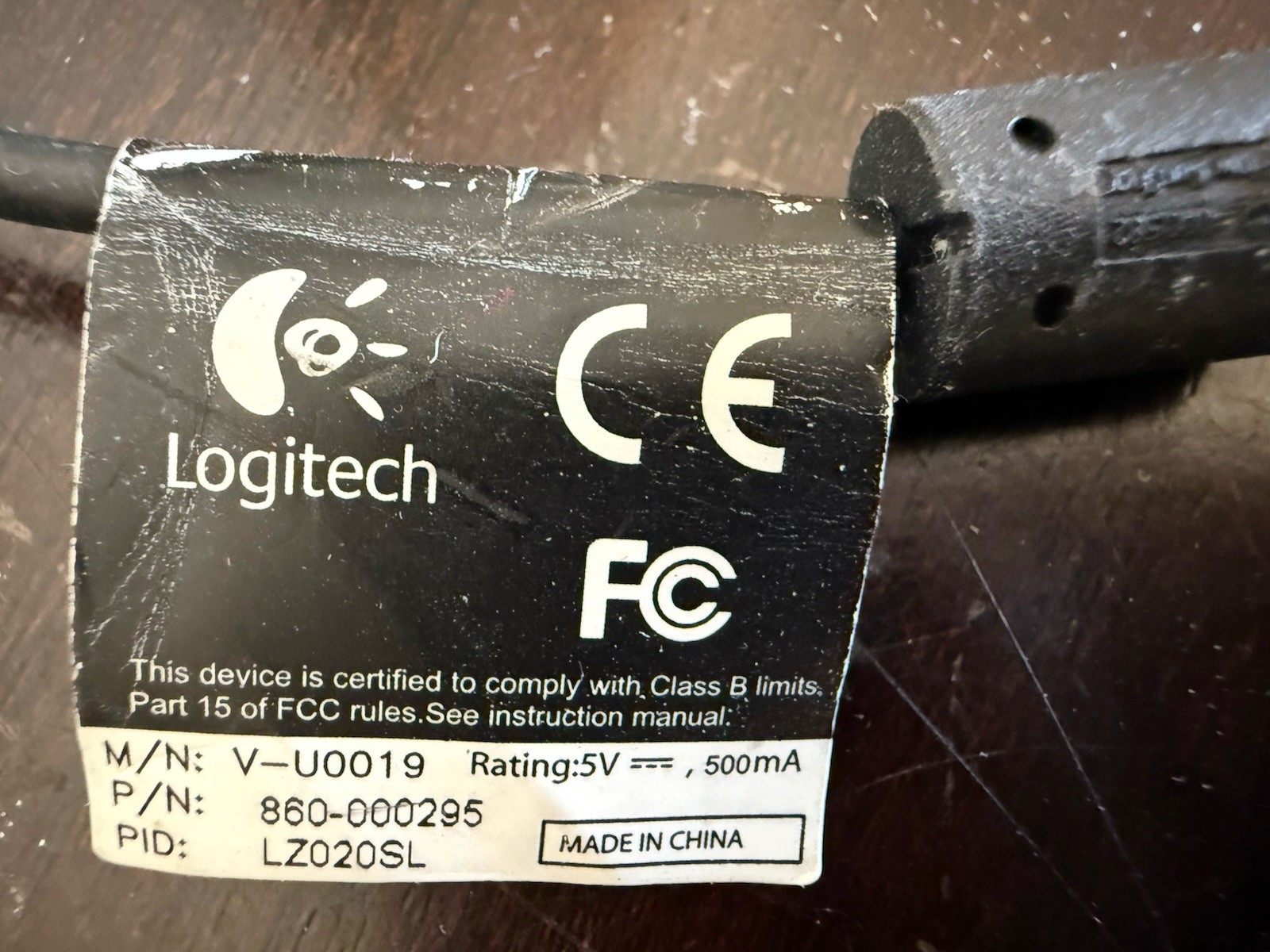 Logitech Web Cam Model V-U0019