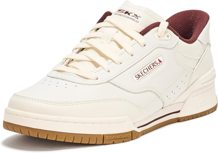 Wide Fit Man Skechers Slip-ins Recoil Sneaker Shoe 254200 Natural/Burgundy New