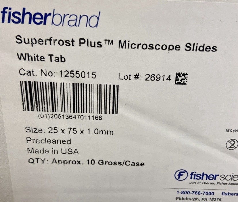 Fisher superfrost PLUS microscope slides 1box /72 slides each box