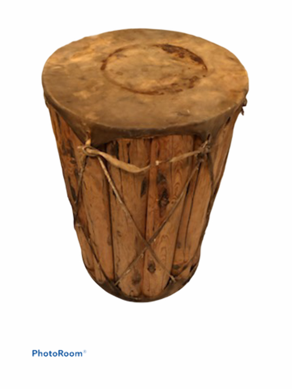 African Hand Carved Wood Drum