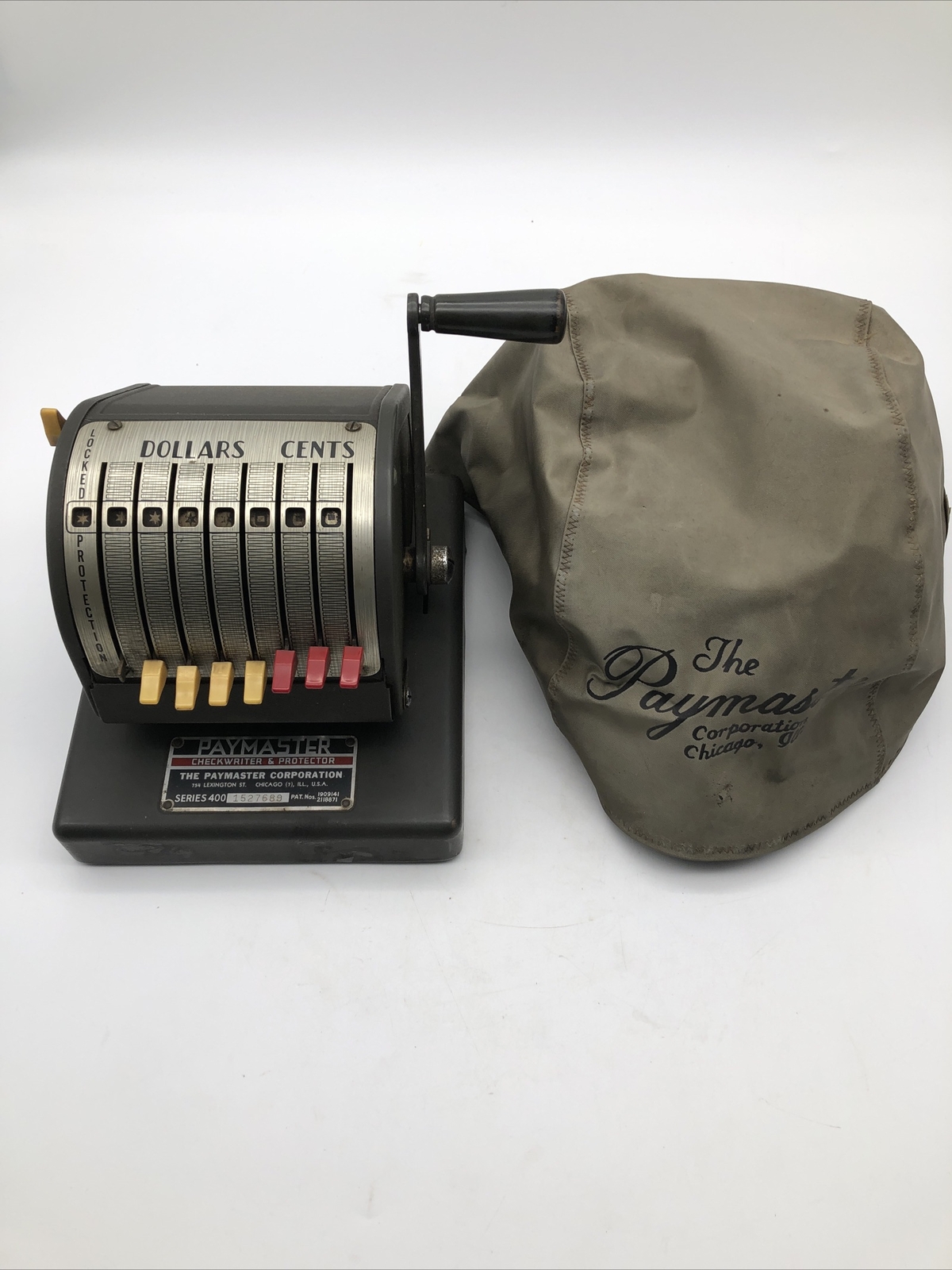 Vintage Paymaster Checkwriter & Protector Series 400 Office Decor Check w/ cover