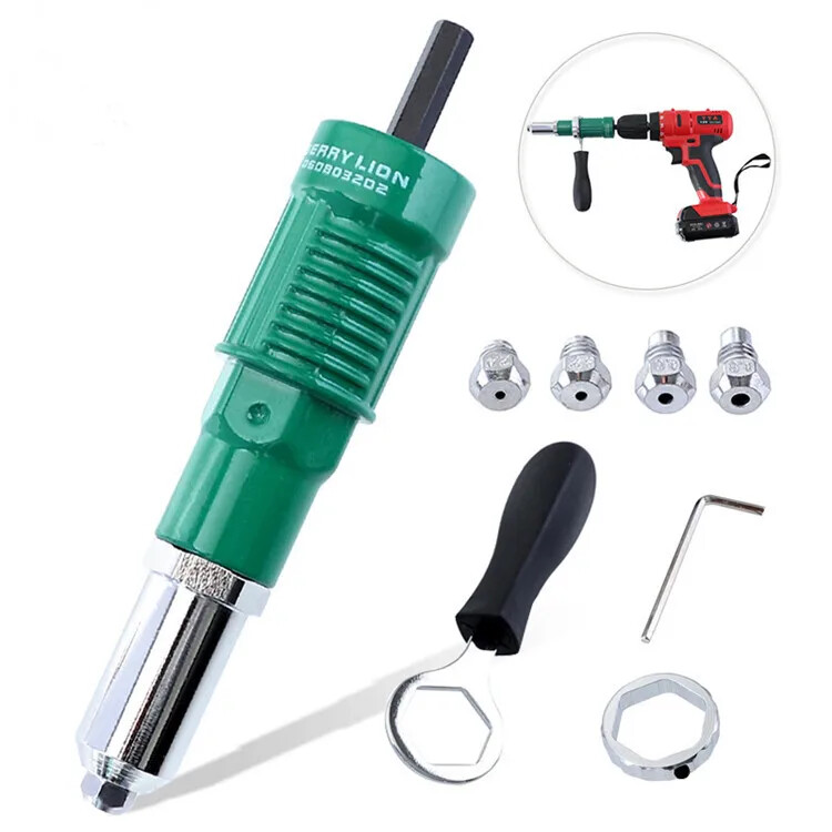 Electric Pull Rivet Head Rivet Gun Conversion Head Rivet Gun Set Power Tools Kit