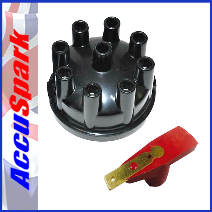Triumph Stag V8 Black Distributor Cap & genuine AccuSpark Red Rotor Arm