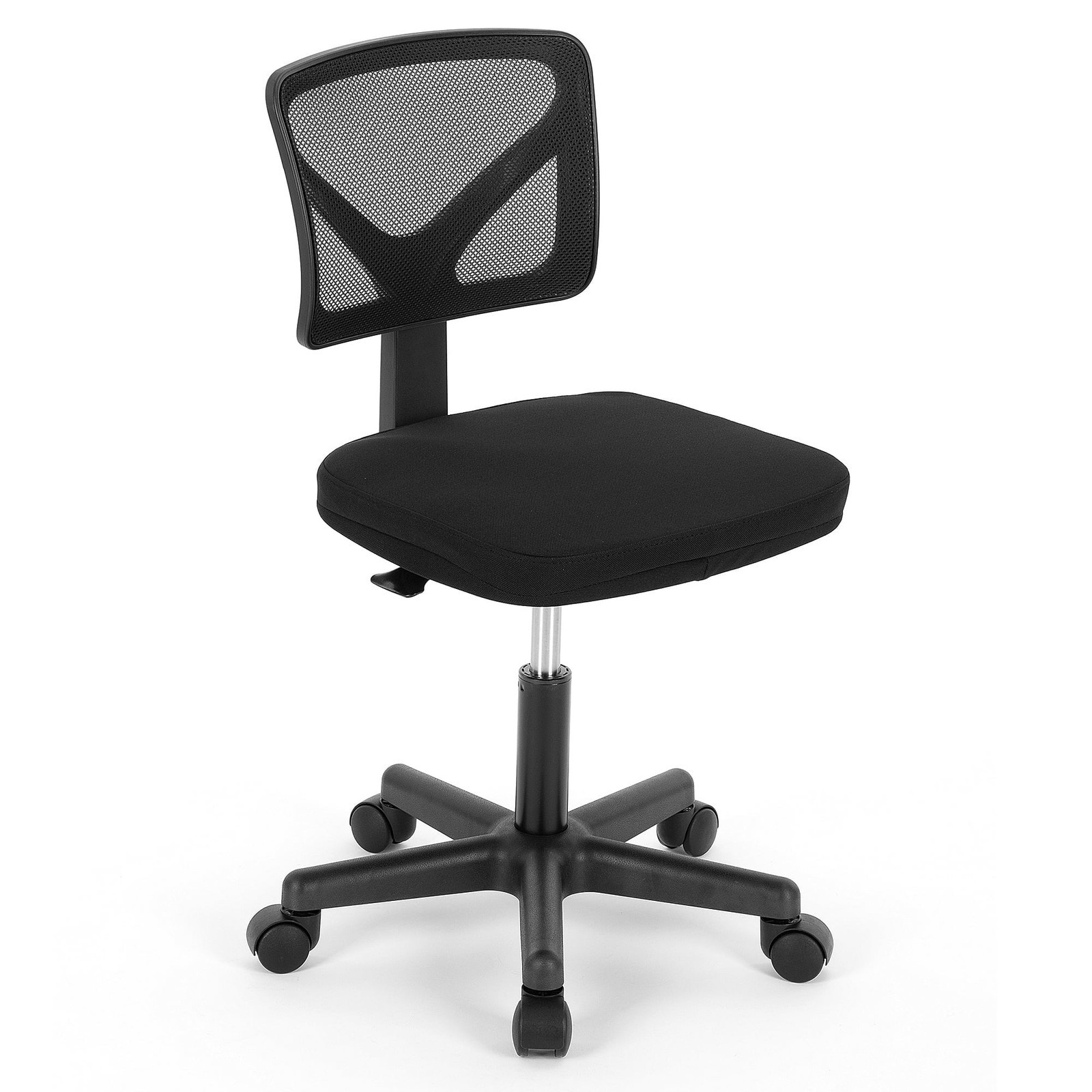 Black Mesh Task Chair W/ Padded Seat & Lumbar Support – For Home Office