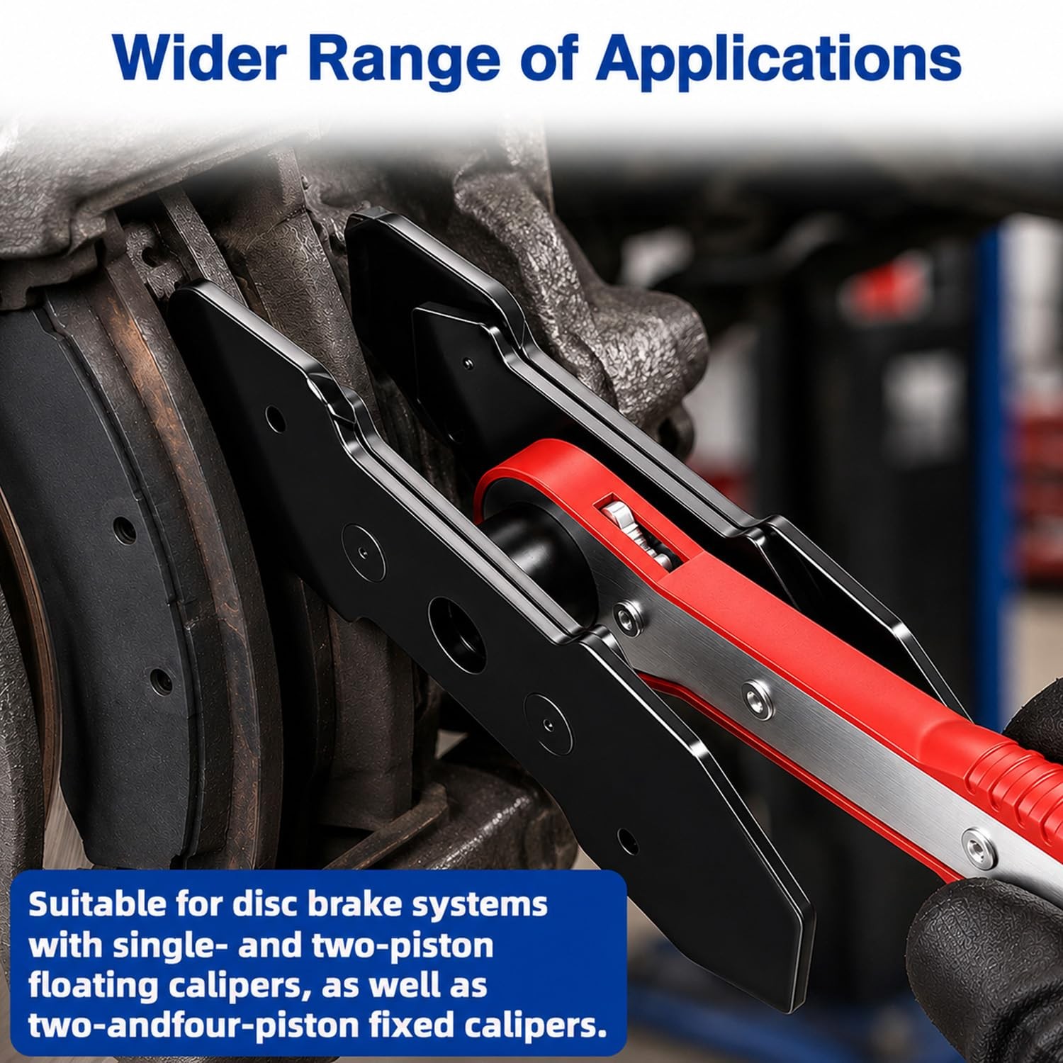 Brake Caliper Compression Tool, 360° Adjustable Ratcheting Universal, Black