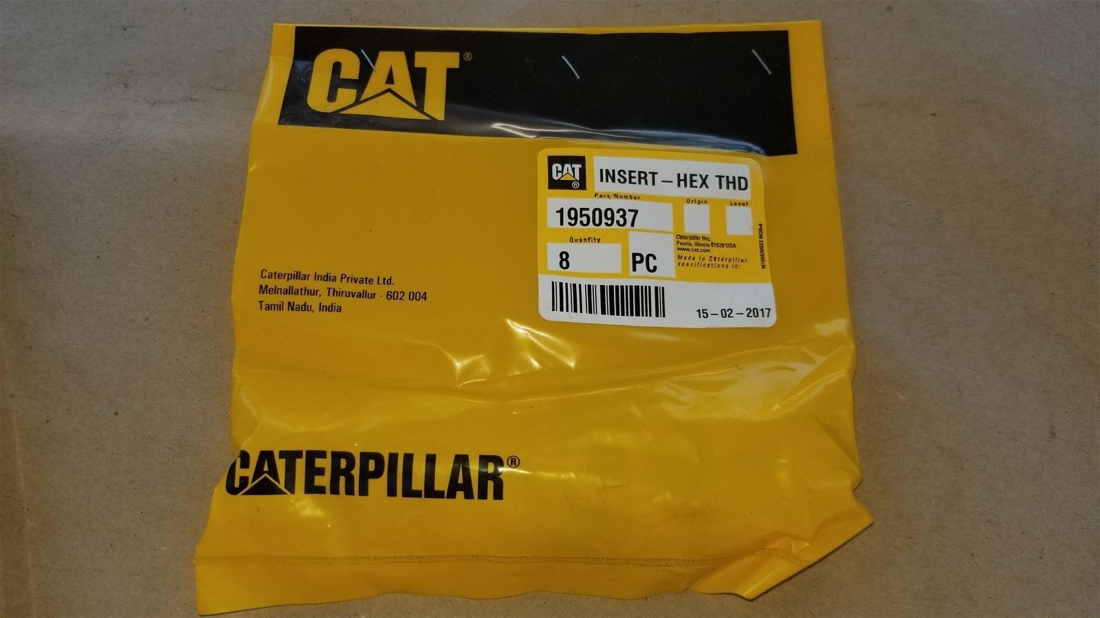 CAT 1950937 Qty. of 8 THD Hex Insert