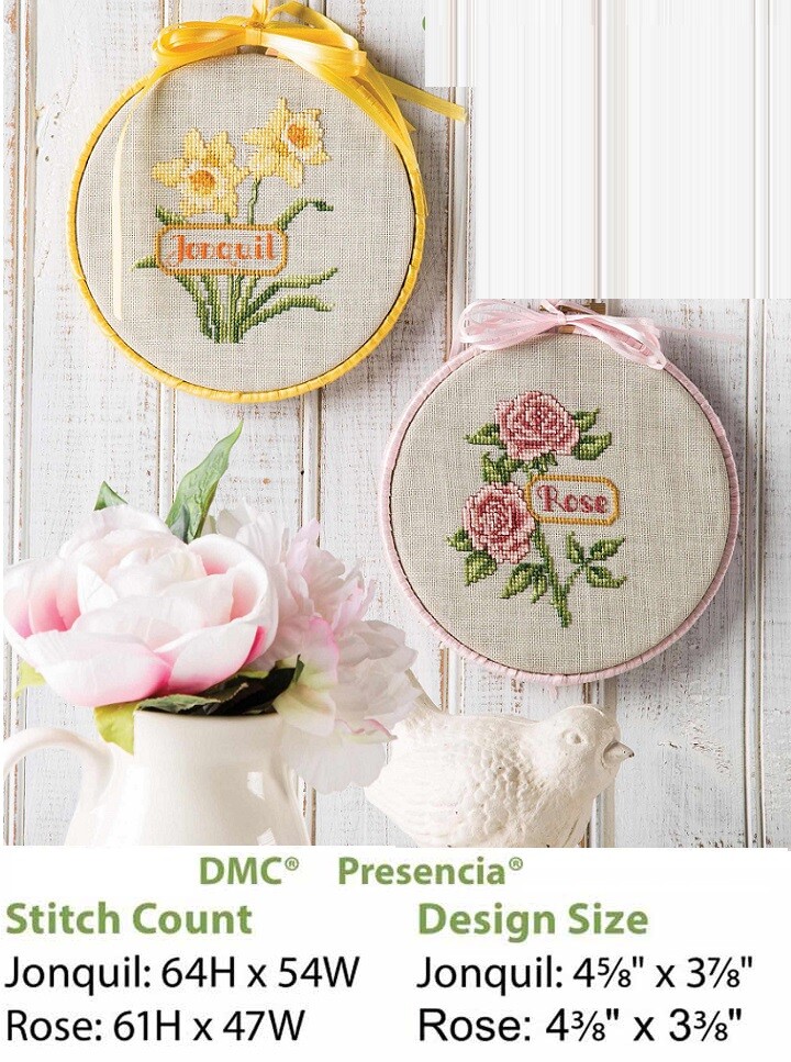 JONQUIL & ROSE  CROSS STITCH  PATTERN ONLY    YD   QEV