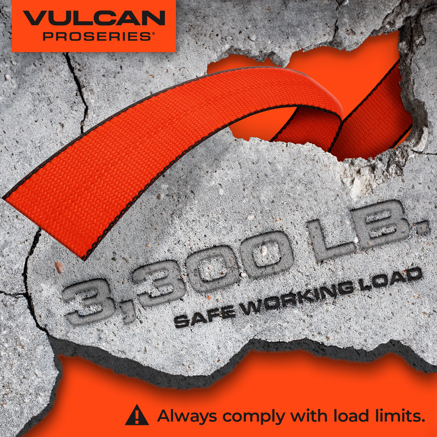 VULCAN PROSeries Orange Axle Strap Tie Down Kit - Snap Hook Ratchet Straps