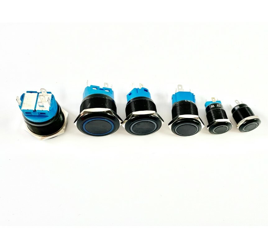 Metal Black Push Button Switch Momentary Latching Waterproof LED Light car Boat