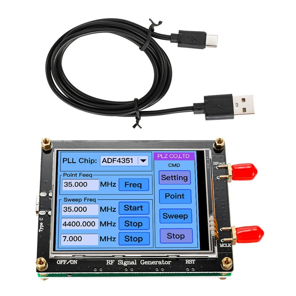 ADF4351 35M 4 4G Touch Screen RF Signal Generator With PLL Sweep Function