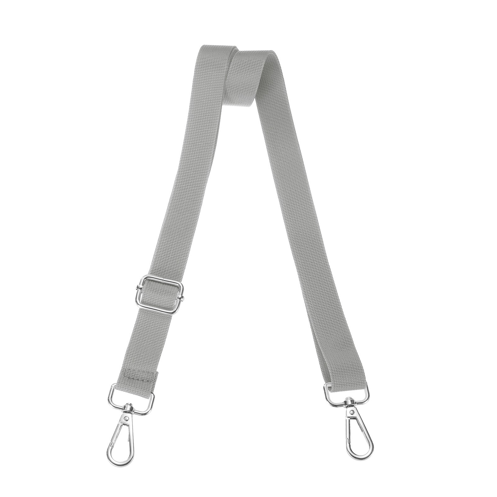 Silver Gray Shoulder Strap 2.5cm Wide Crossbody Strap Silver Buckle