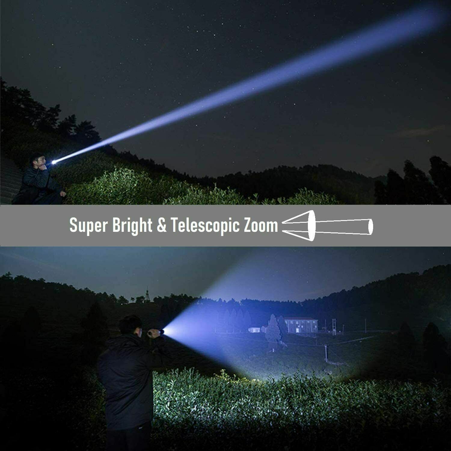 Super-Bright LED Tactical Flashlight With Rechargeable Battery